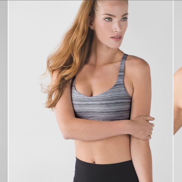 lululemon Free To Be Wild Bra - Cyber Stripe White Silver Fox / Sea Mist - Picture 4 of 7